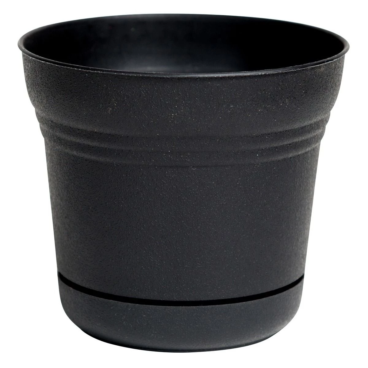 Bloem Saturn Planter with Saucer, Black, SP1200, 12 IN 3 Bloem Saturn Planter with Saucer, Black, SP1200, 12 IN