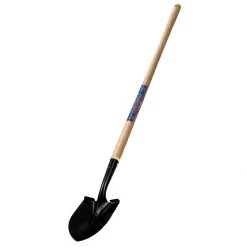Classic Gardener Wood Handle Round Point Turned Steps Shovel, 45 IN, 31214