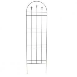 Panacea Garden Arch With Finials Style Steel Trellis, 72 IN, 89634, Black