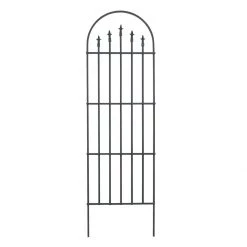 Panacea French Arch Trellis with Finials, 80 IN, 89643, Black