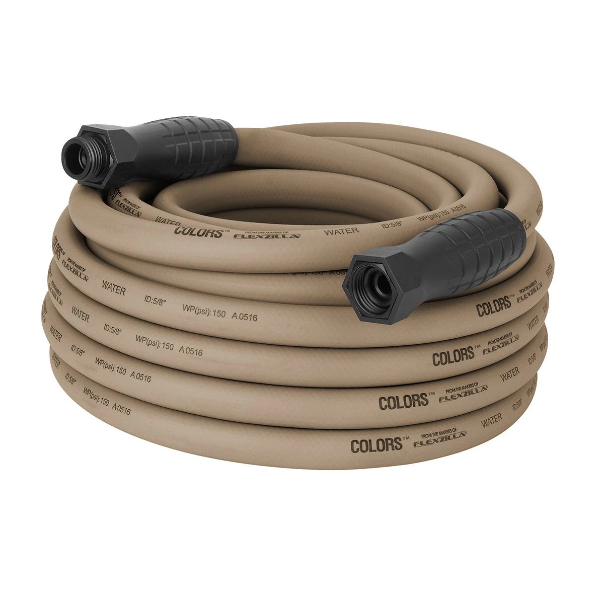 Colors SwivelGrip Garden Hose, 3/4 IN - 11 1/2 IN GHT Fittings, Brown Mulch, HFZC550BRS, 5/8 IN x 50 FT 3 Colors SwivelGrip Garden Hose, 3/4 IN - 11 1/2 IN GHT Fittings, Brown Mulch, HFZC550BRS, 5/8 IN x 50 FT