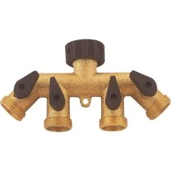 Landscapers Select 4-Port Manifold Hose End Brass, GB9114A