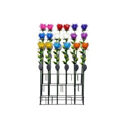 Alpine Solar Glass Rose Garden Stake, Assorted Colors, KUR144A