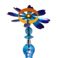 Alpine Solar Bejeweled Spinning Floral Stake, Assorted Colors, LJJ1120A -Lawn & Garden Store sftp a s assets20220524000000088