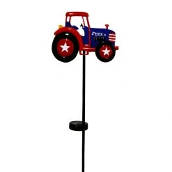 Alpine Solar Patriotic Tractor Stake with LED Lights, SUG344BB-201