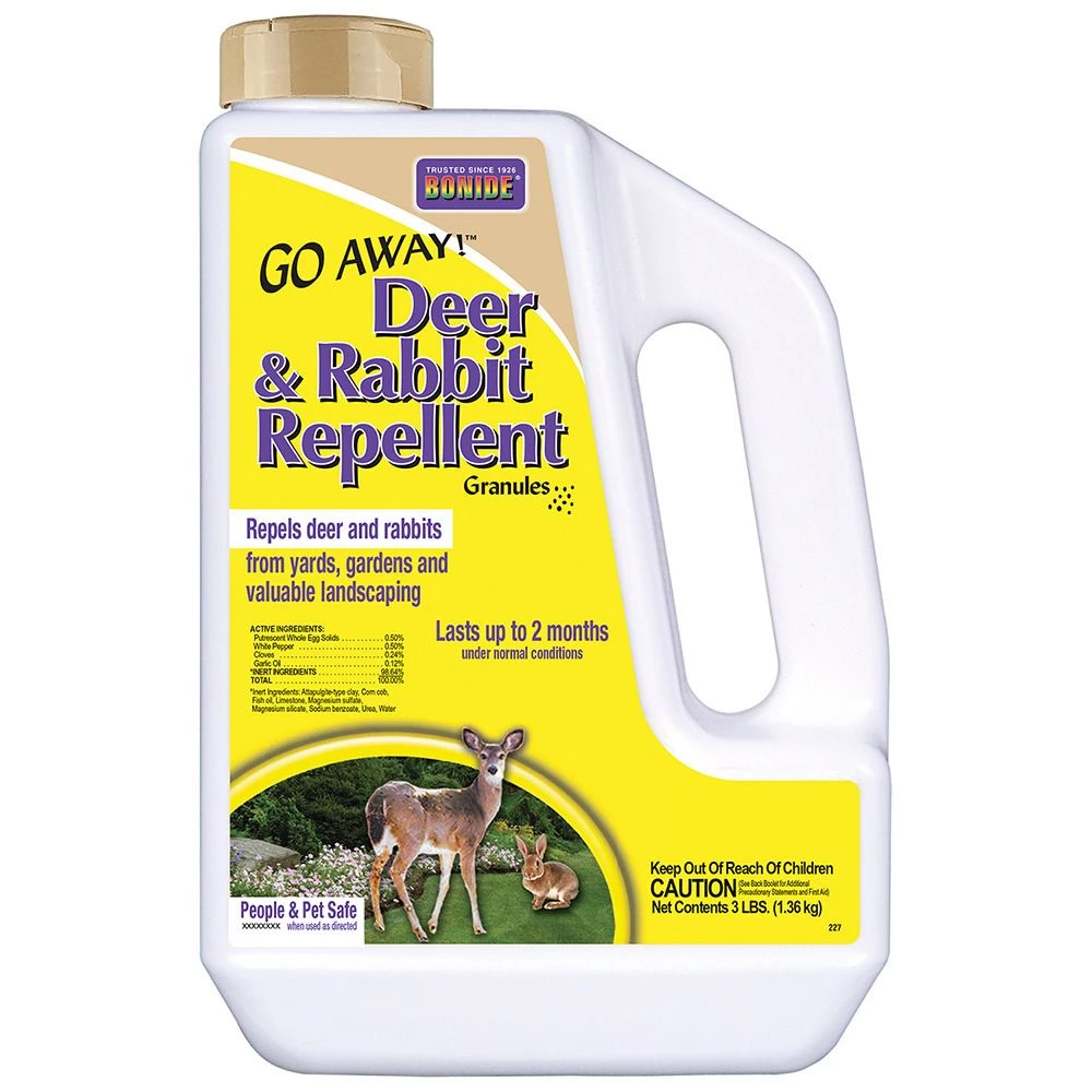 BONIDE Go Away!® Deer ad Rabbit Repellent Granules, 3 lbs 3 BONIDE Go Away!® Deer ad Rabbit Repellent Granules, 3 lbs